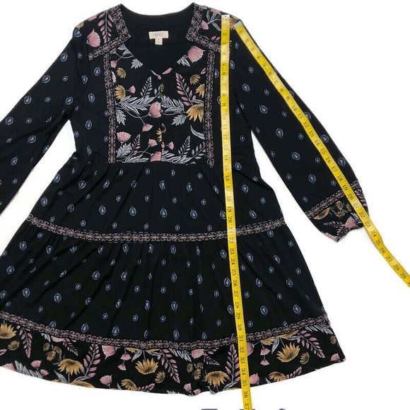 STYLE & CO | Black Peasant Boho Long Sleeve Dress - Picture 16 of 16